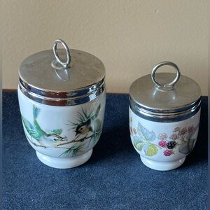 Vintage ROYAL WORCESTER set of 2 jars with lids (honey/jam) Made in England